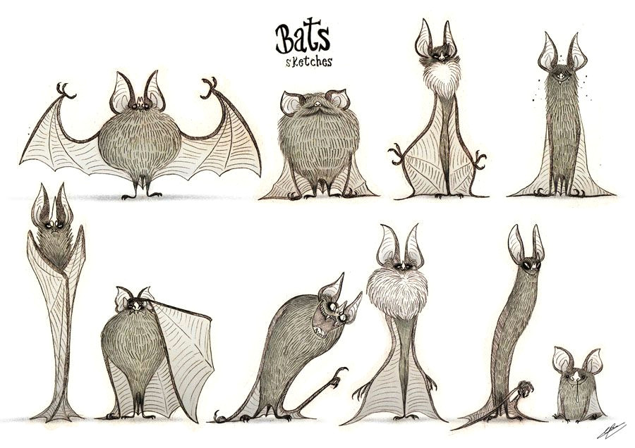 Drawing A Cartoon Bat Bats Sketches Croquis Photoshop All Artwork Copyright Olivier