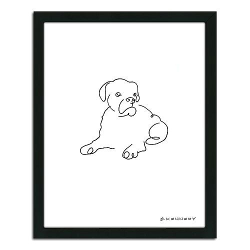 Drawing A Cartoon Boxer Boxer Line Drawing Framed Wall Art Boxer Art and Gifts