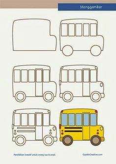 Drawing A Cartoon Bus 111 Best Draw N Paint Images Fingerprints Footprint Art Thumb Prints