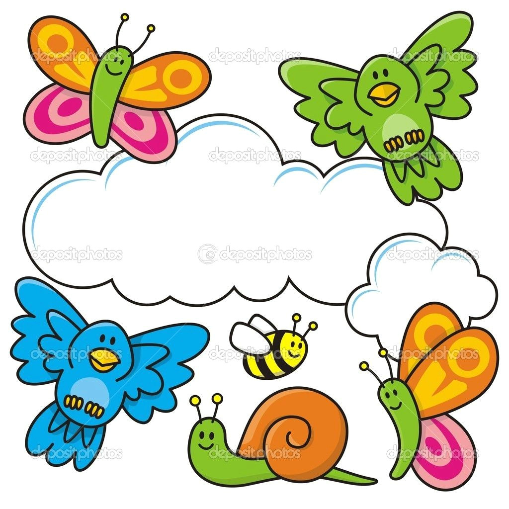 Drawing A Cartoon butterfly Cute Spring Clip Art Spring Scene with Baby Animal Cartoons