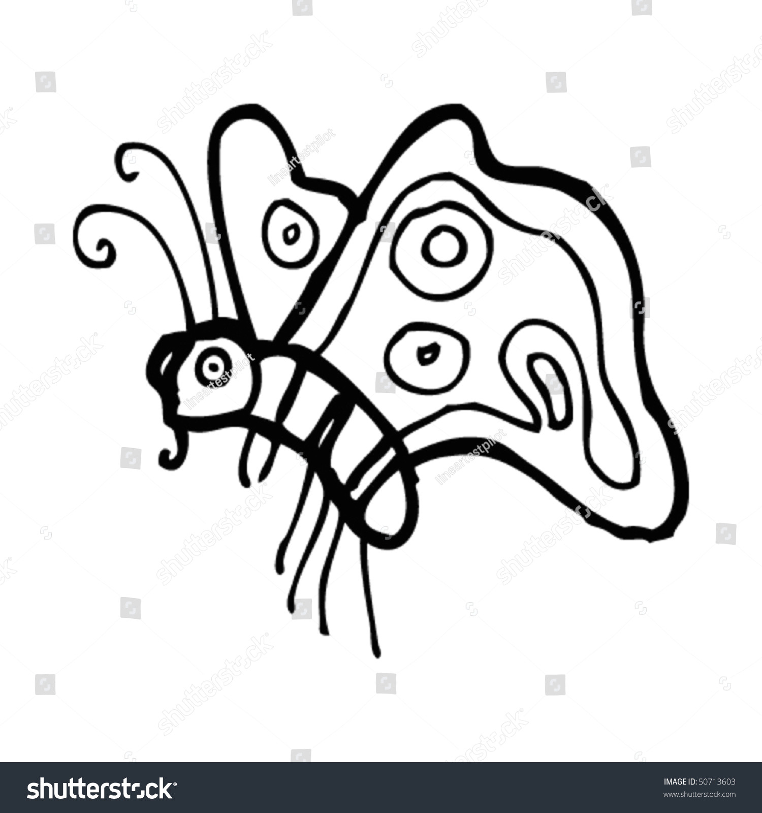 Drawing A Cartoon butterfly Quirky Drawing butterfly Stock Vektorgrafik Lizenzfrei 50713603