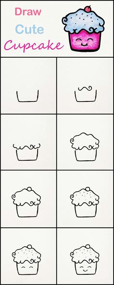 Drawing A Cartoon Cake 314 Best Cupcake Drawing Images Cupcake Art Cupcake Drawing Etchings