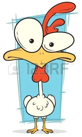 Drawing A Cartoon Chicken Crazy Chicken A Vector Illustration Of Cartoon Crazy Chicken with