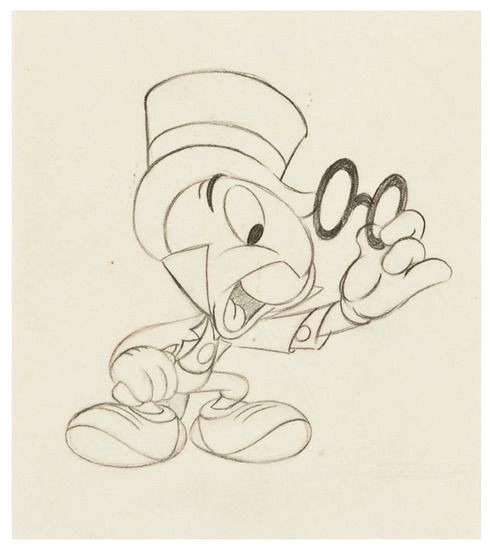 Drawing A Cartoon Cricket Bruce Smith Animator Jiminy Cricket From Pinocchio 1940 by Ward
