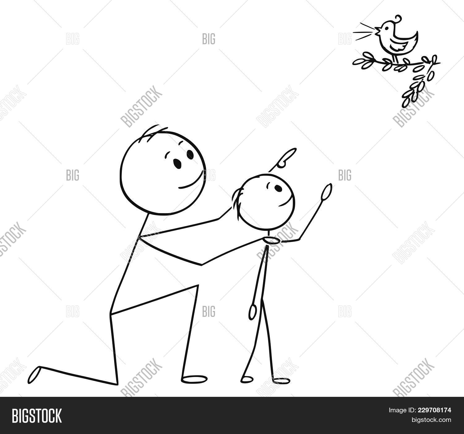 Drawing A Cartoon Dad Cartoon Stick Man Image Photo Free Trial Bigstock
