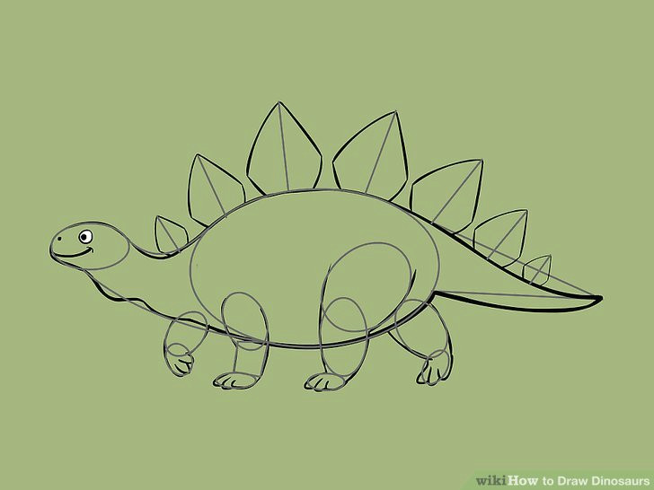 Drawing A Cartoon Dinosaur 5 Ways to Draw Dinosaurs Wikihow