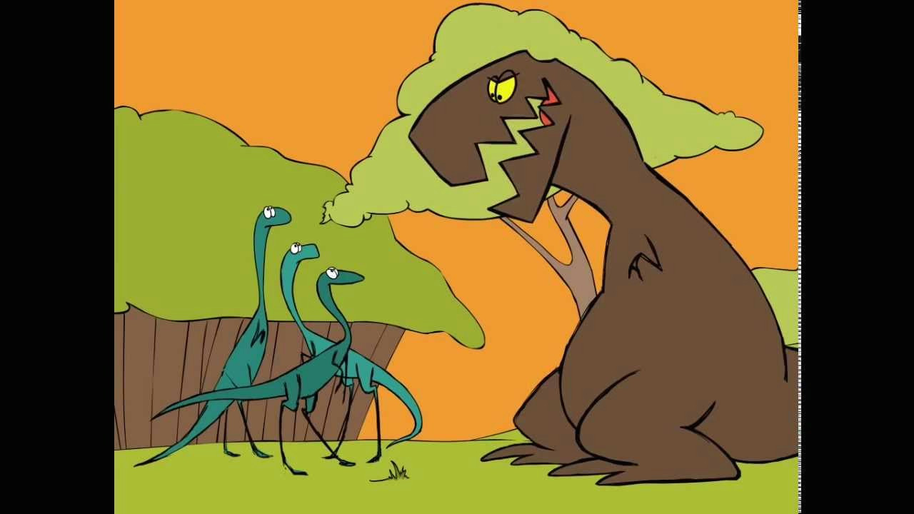 Drawing A Cartoon Dinosaur T Rex Cartoon Dinosaur Animation Youtube