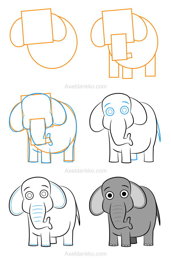 Drawing A Cartoon Elephant How to Draw An Elephant Comment Dessiner Un Elephant U O O C