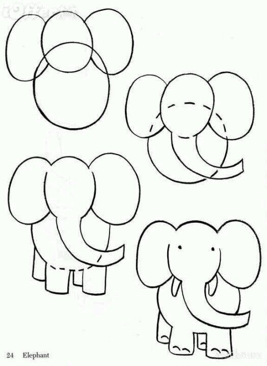 Drawing A Cartoon Elephant How to Draw Cartoon Elephant Elephants Drawings Animal Drawings