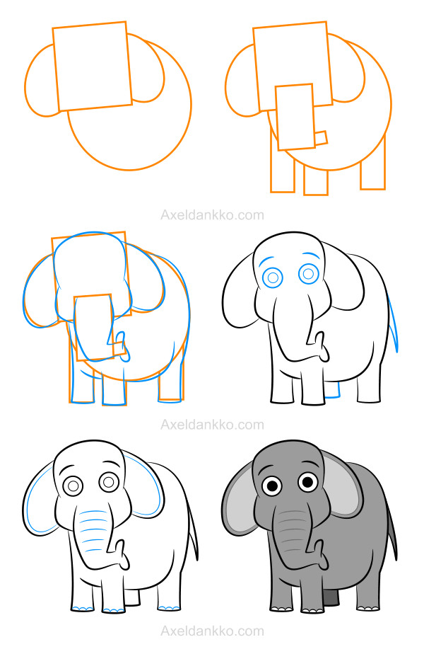 Drawing A Cartoon Elephant Step by Step How to Draw An Elephant Comment Dessiner Un Elephant U O O C