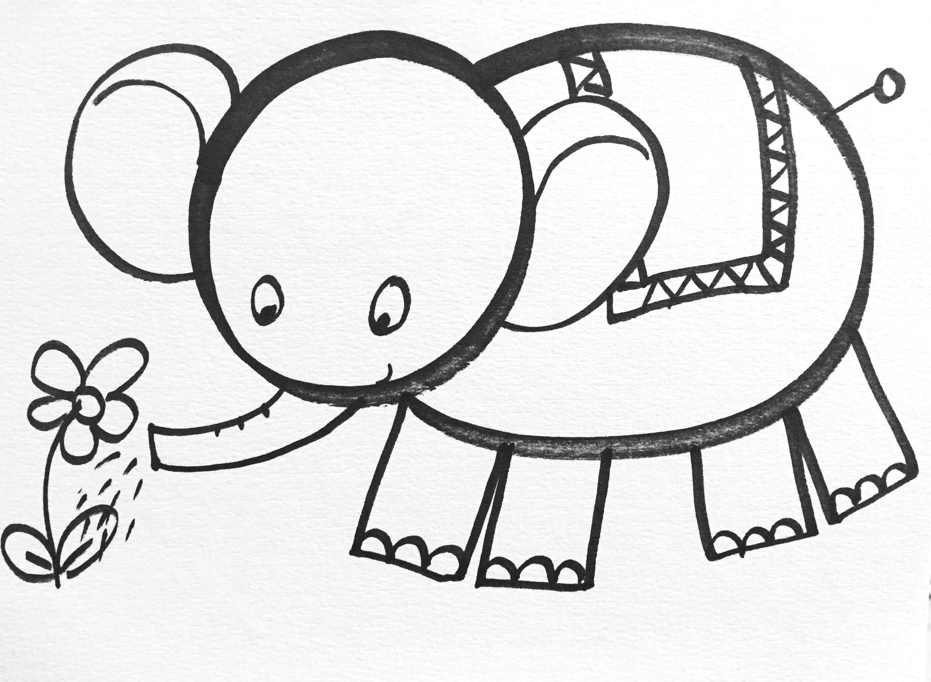 Drawing A Cartoon Elephant Step by Step Learn How to Draw Easy In This Drawing You Can Learn to Draw the
