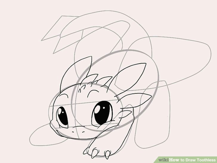 Drawing A Cartoon Eye How to Draw toothless with Pictures Wikihow