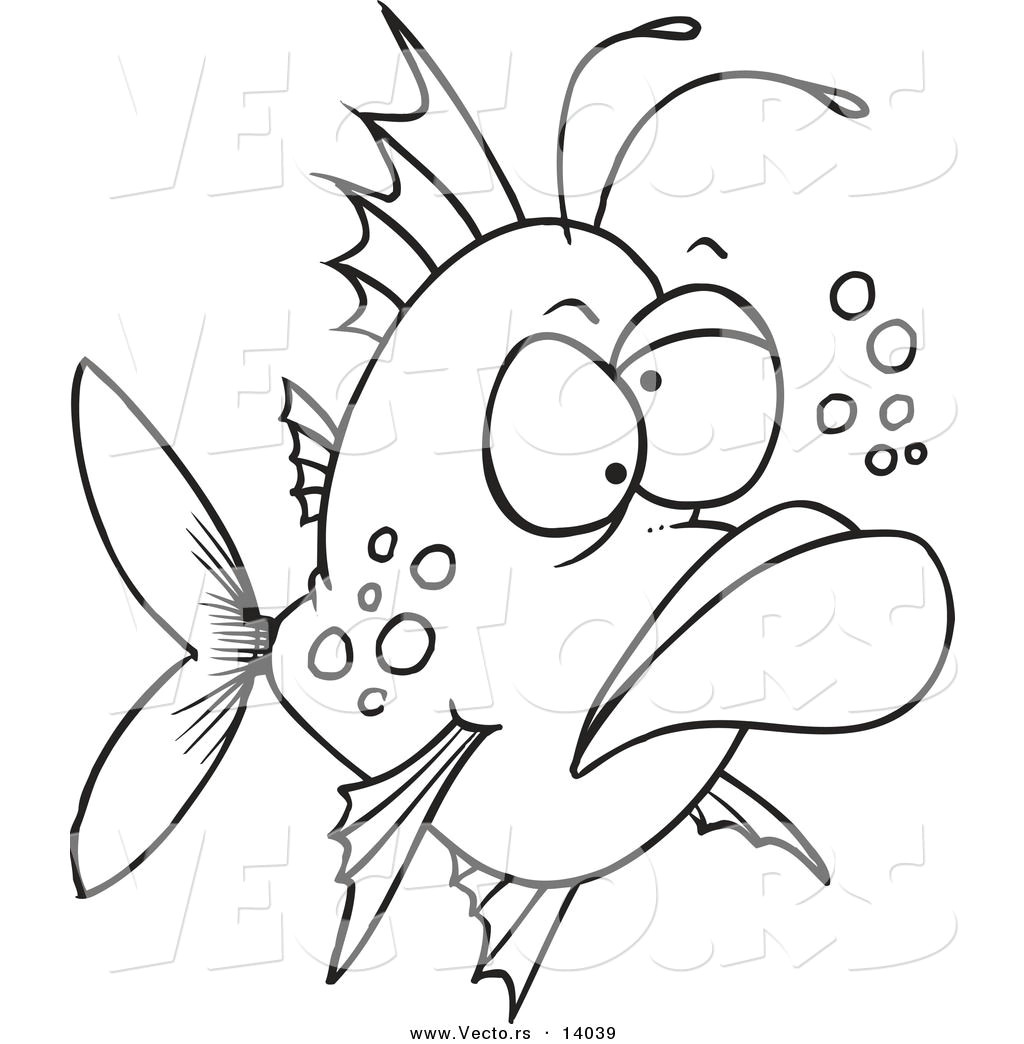 Drawing A Cartoon Fish Fish Pictures to Color Vector Of A Cartoon Grumpy Ugly Fish