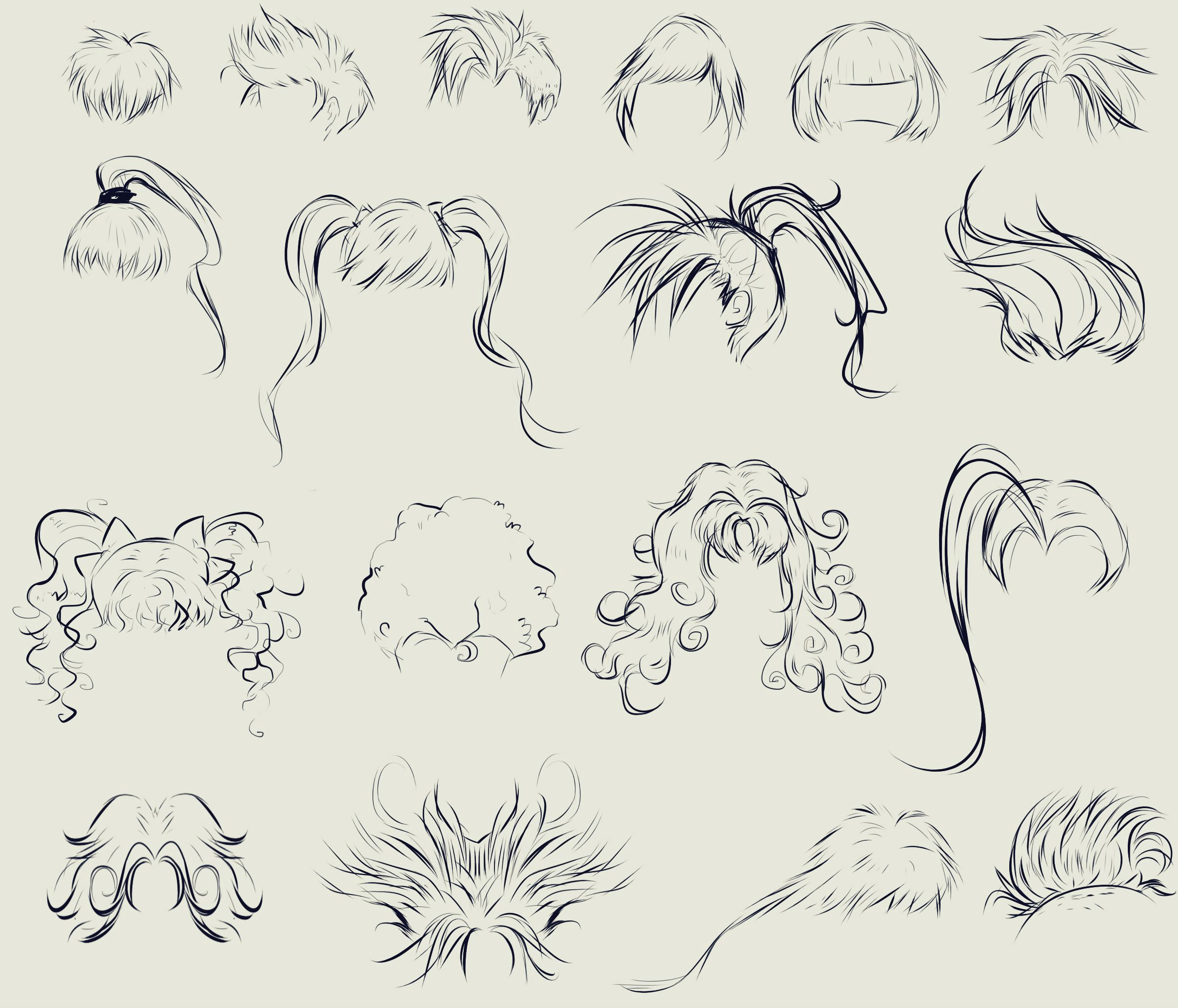 Drawing A Cartoon Hair This Anime Hair Reference Sheet by Ryky is All You Need to Get Those