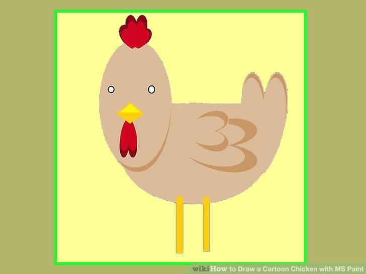 Drawing A Cartoon Hen 3 Ways to Draw A Cartoon Chicken with Ms Paint Wikihow