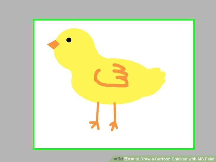 Drawing A Cartoon Hen 3 Ways to Draw A Cartoon Chicken with Ms Paint Wikihow