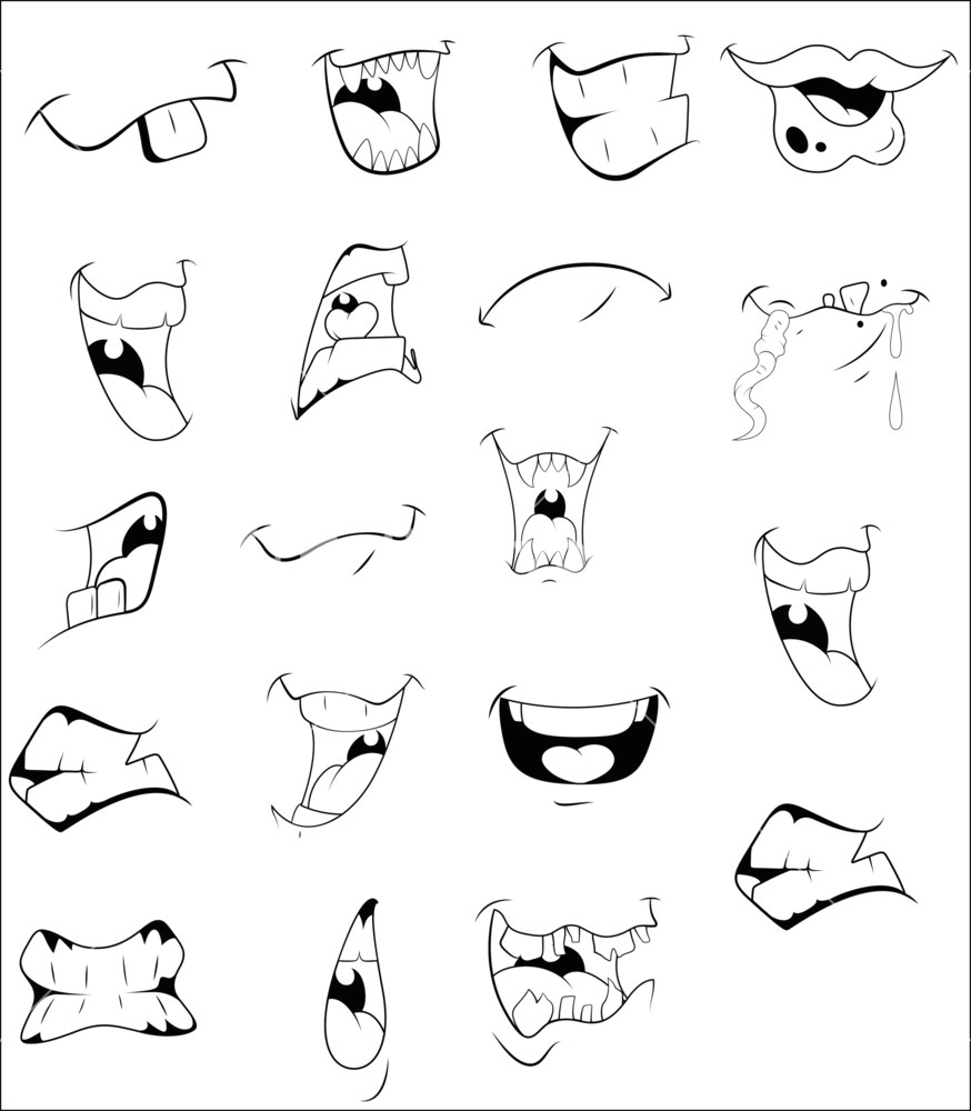 Drawing A Cartoon Lips Cartoon Mouths Vectors Royalty Free Stock Image Storyblocks Images