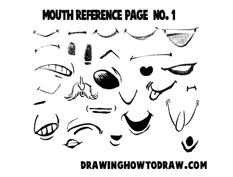 Drawing A Cartoon Lips Drawing Cartoon Illustrated Mouths Lips Reference Sheets Draw