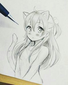 Drawing A Cartoon Manga Kawaiiiii Anime Girl Drawing Sketch In 2019 Pinterest Drawings