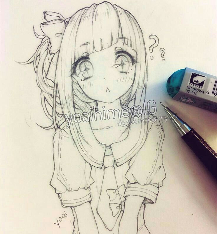 Drawing A Cartoon Manga Kawaiiiii Anime Girl Drawing Sketch In 2019 Pinterest Drawings