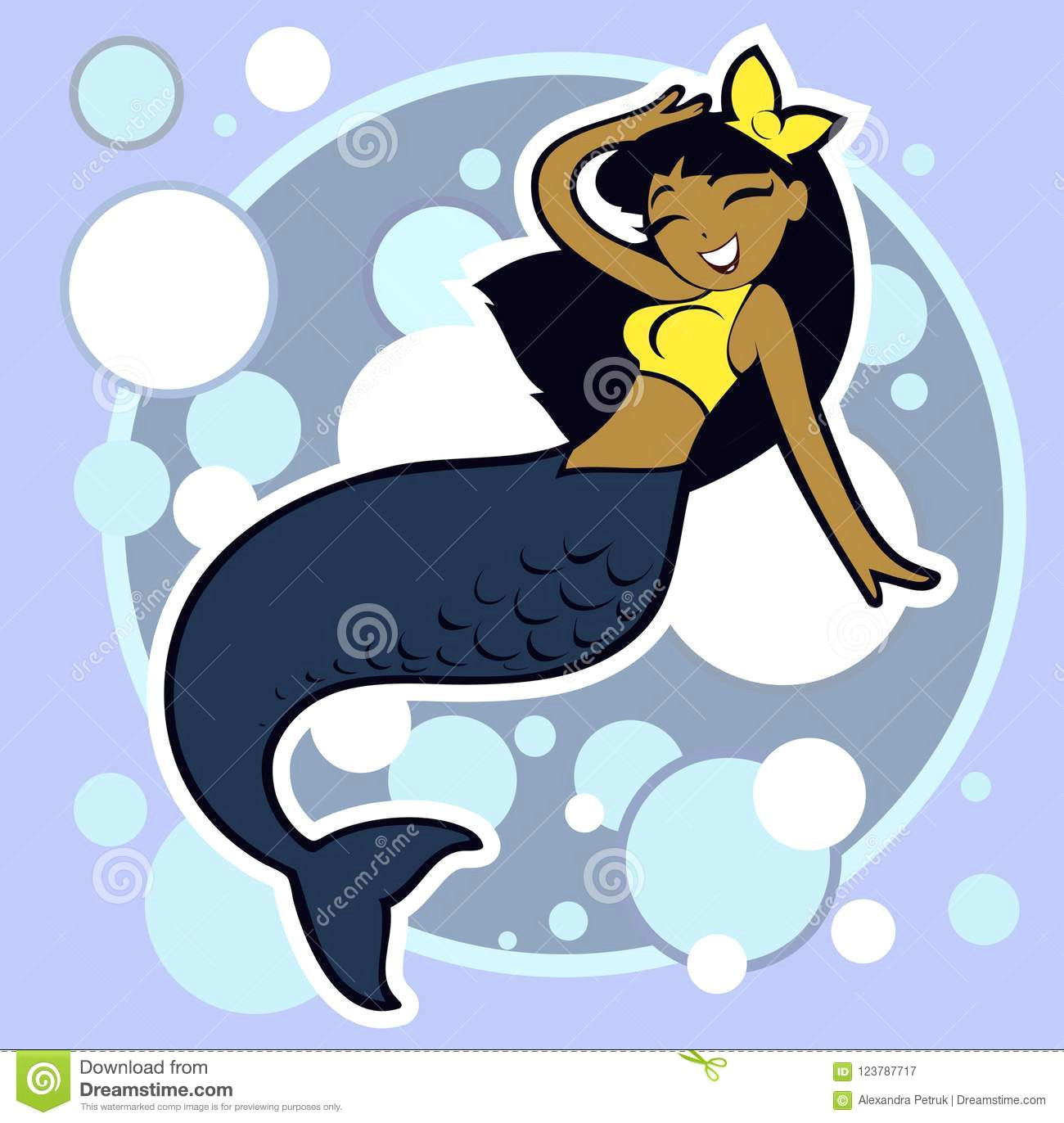 Drawing A Cartoon Mermaid Cartoon Illustration Of A Beautiful Cute Adorable Mermaid Stock