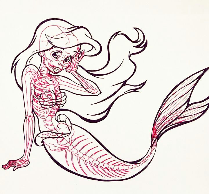 Drawing A Cartoon Mermaid Mermaid Skeleton Pictures Google Search Circus Freak Shit