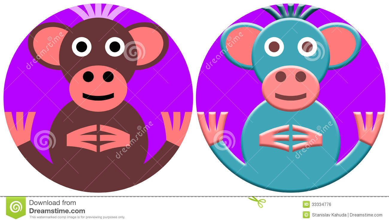 Drawing A Cartoon Monkey Monkey Stylized Drawing Stock Illustration Illustration Of