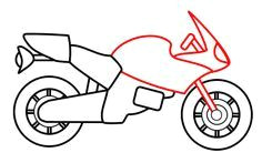 Drawing A Cartoon Motorcycle Drawing A Cartoon Motorcycle Illustration Drawings Motorcycle