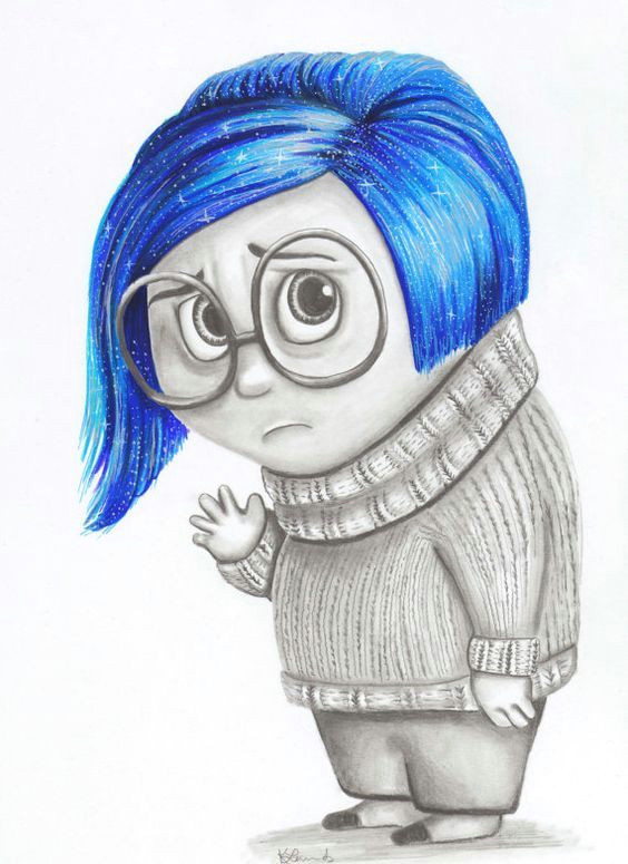 Drawing A Cartoon Movie Sadness From Inside Out Movie Color Drawing Diy Drawings