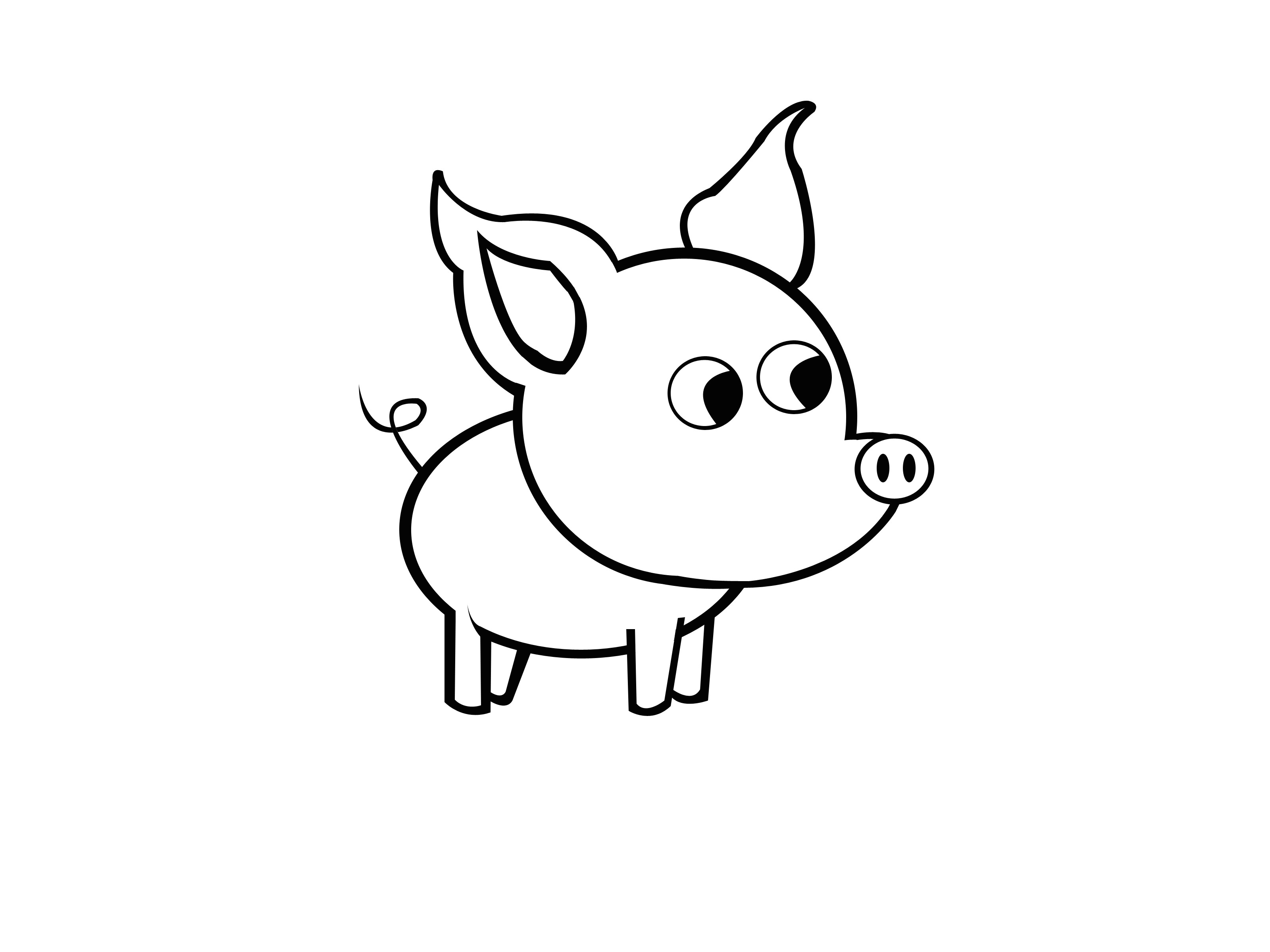 Drawing A Cartoon Of Yourself How to Draw A Simple Pig 9 Steps with Pictures Wikihow