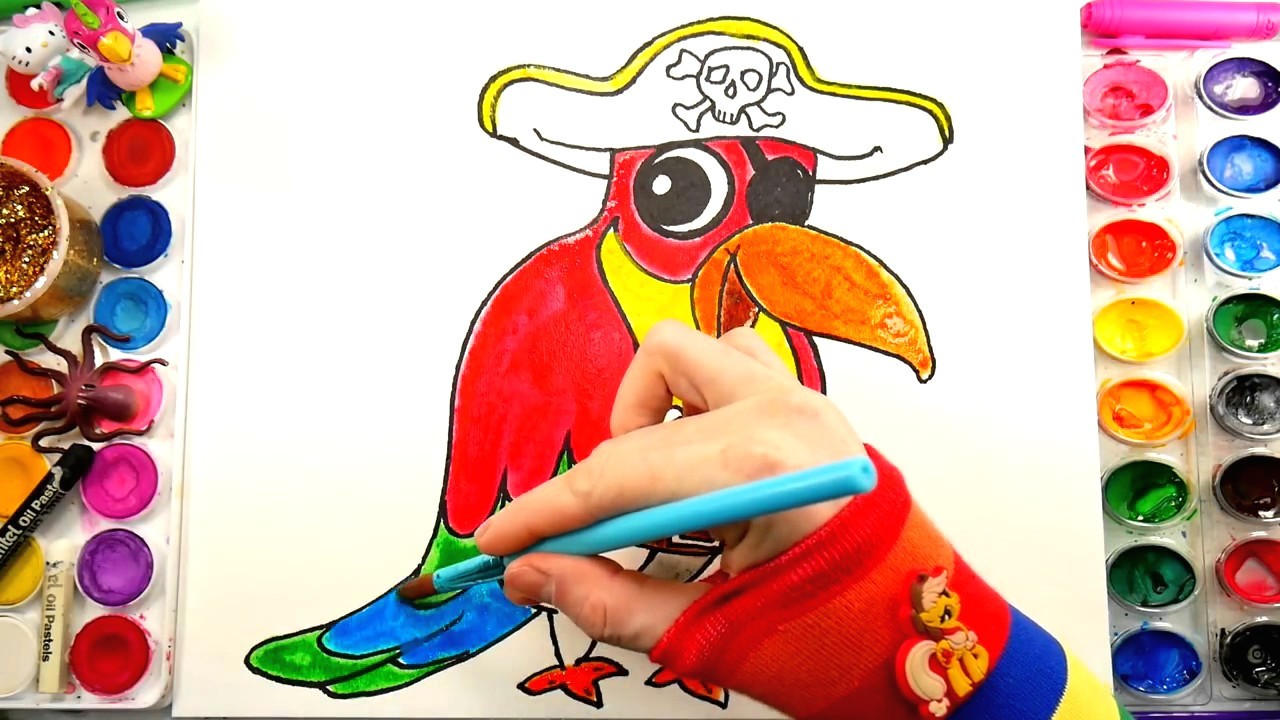 Drawing A Cartoon Parrot How to Draw Cartoon Parrot Pirate Drawing Coloring Page for
