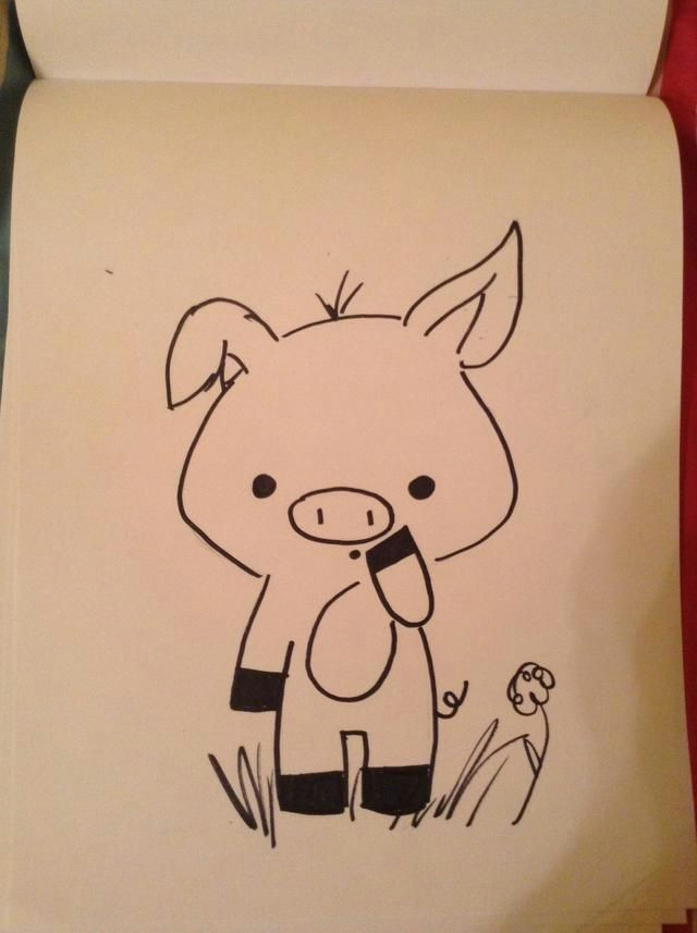 Drawing A Cartoon Pig How to Draw A Pig Recipe How to Draw Fun Drawings Art Art