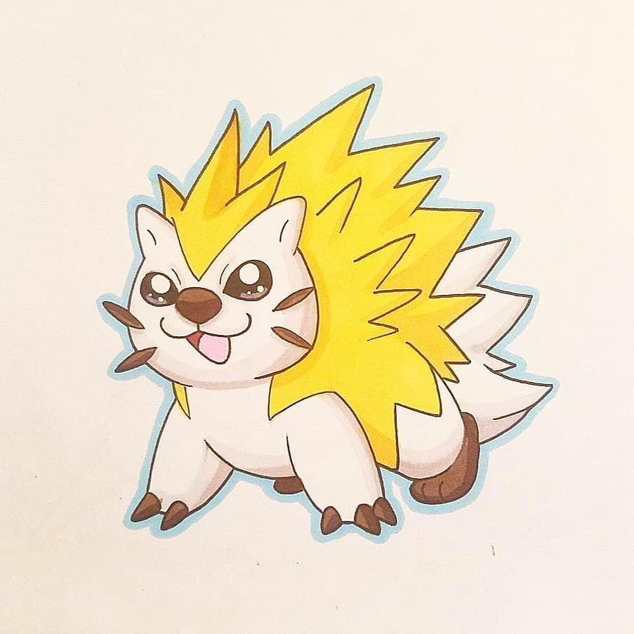 Drawing A Cartoon Porcupine No Data Available Nmwfakedex Pokemon Fakemon Art Drawing