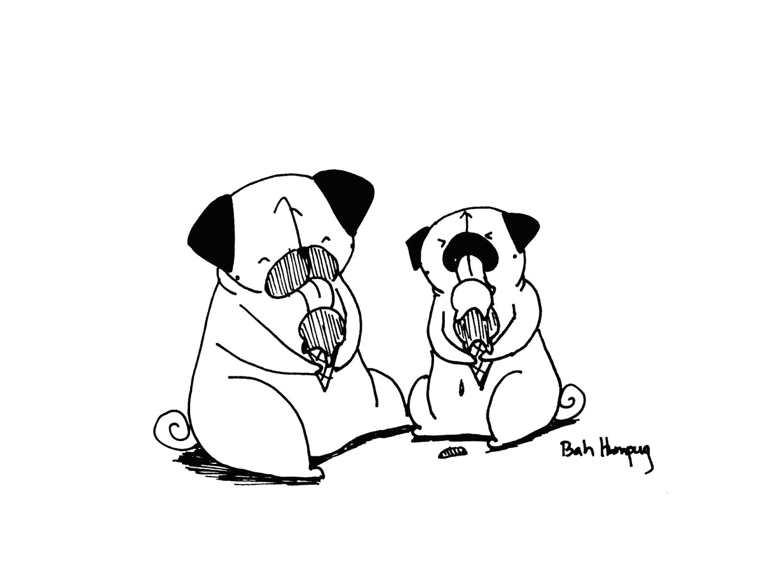 Drawing A Cartoon Pug Bah Humpug Ice Cream for the End Of Summer Puggy Cartoons Pugs