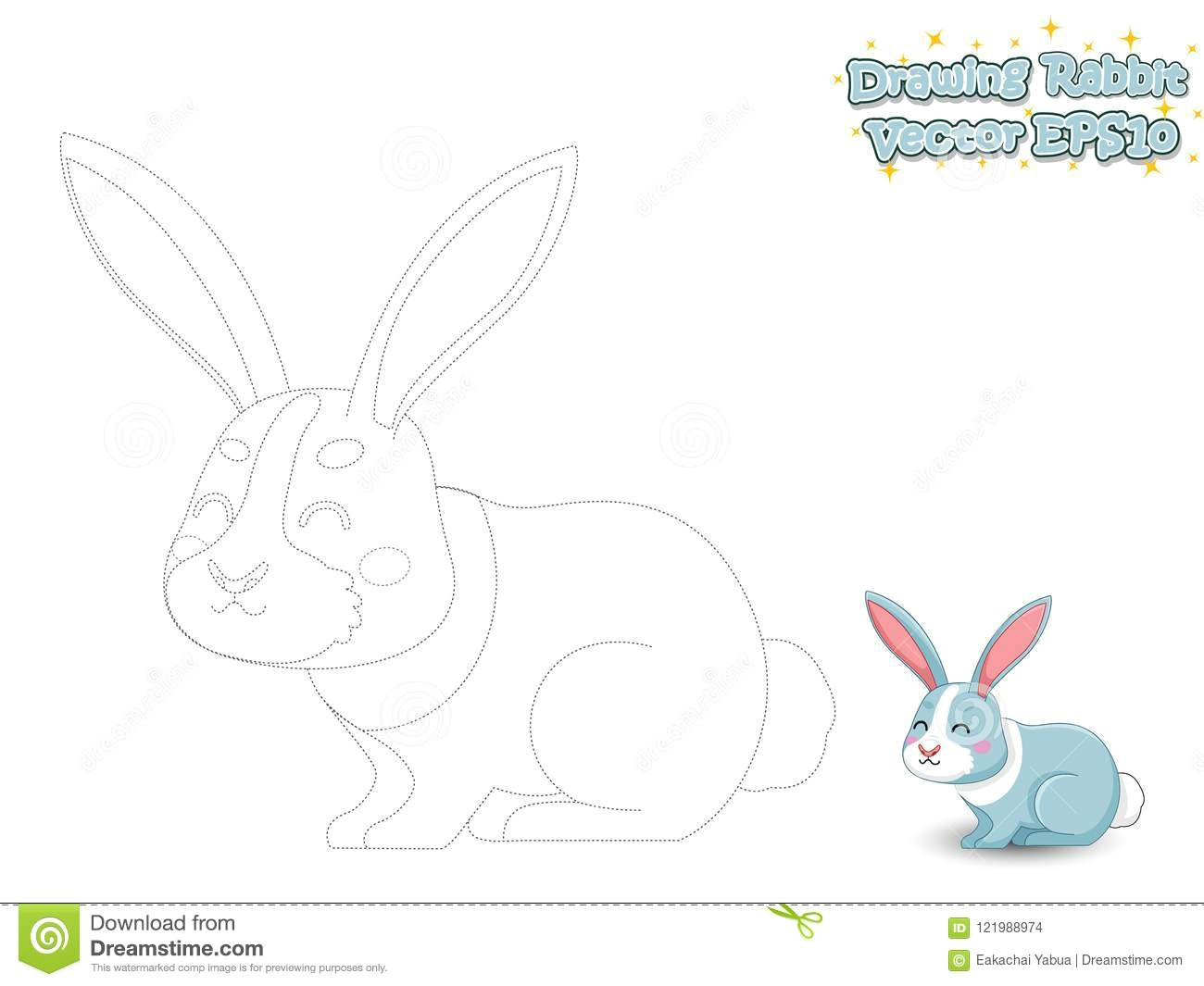 Drawing A Cartoon Rabbit Drawing and Paint Cute Cartoon Rabbit Educational Game for Kids