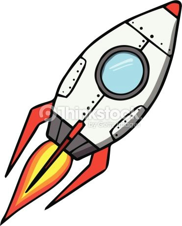 Drawing A Cartoon Rocket Space Rocket Cartoon Vector Illustration Reflections