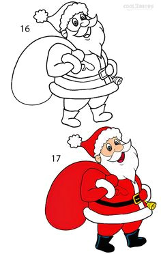 Drawing A Cartoon Santa Draw Santa Claus School Art Christmas Art Projects Christmas