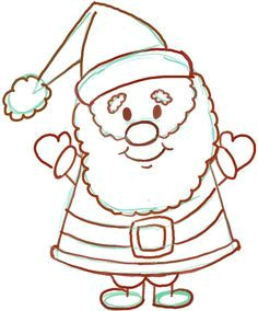 Drawing A Cartoon Santa Easy Instructions for How to Draw Santa Clause for Kids I M Crafty