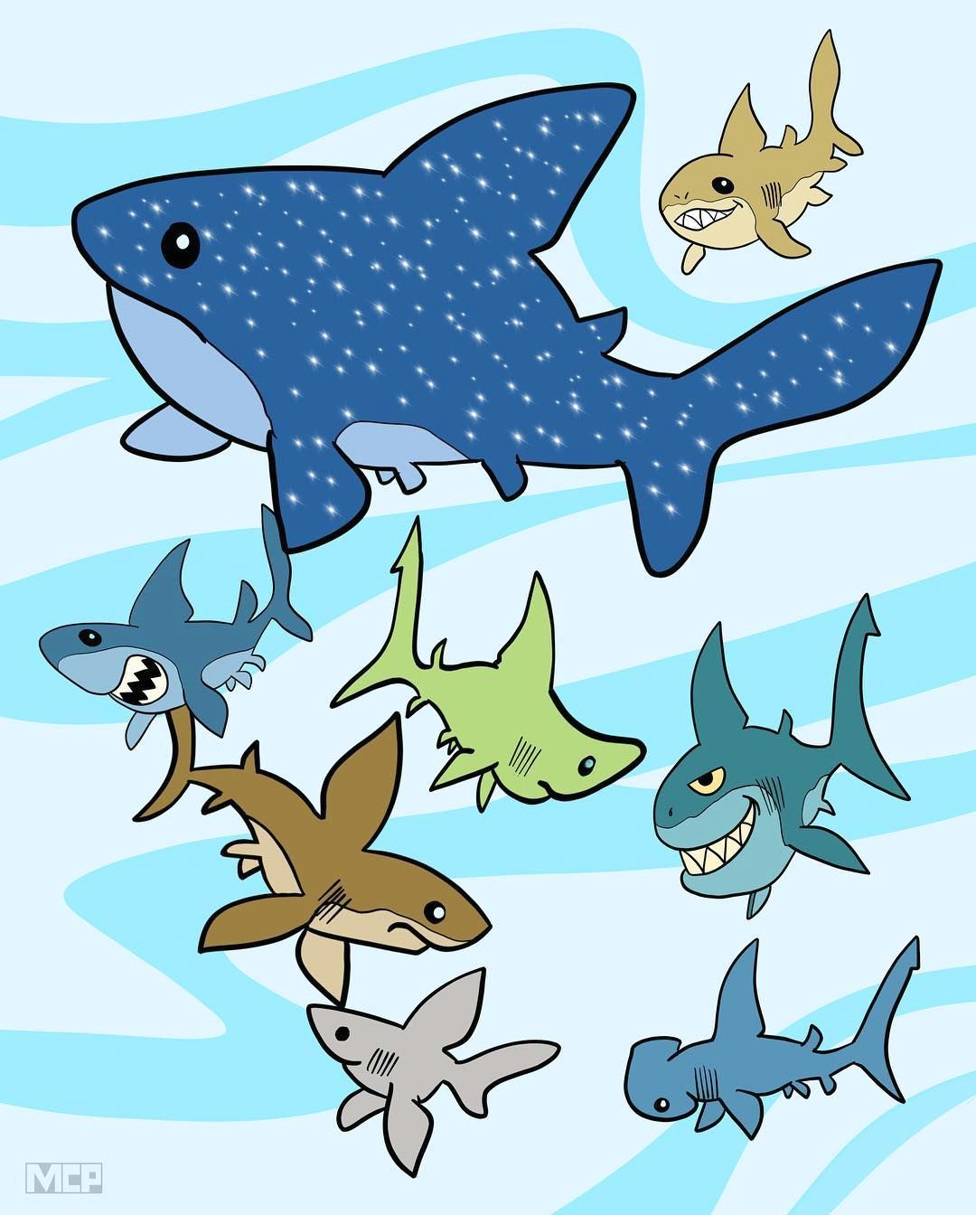 Drawing A Cartoon Shark A Shiver Of Sharks Shark Tiburon Requin Haifisch Sharks