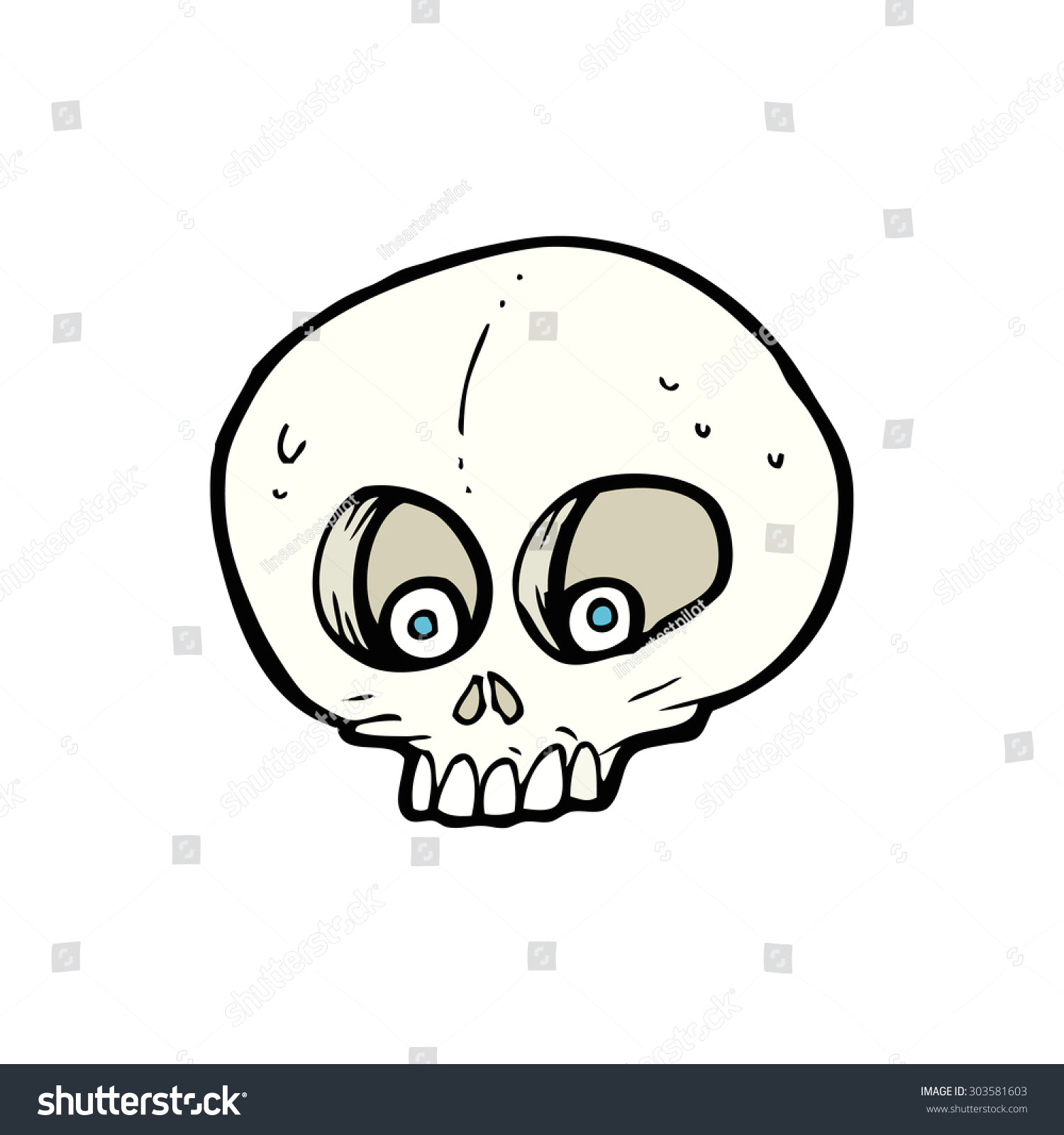 Drawing A Cartoon Skull Cartoon Funny Skull Stock Vektorgrafik Lizenzfrei 303581603