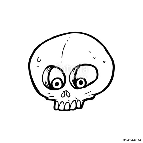 Drawing A Cartoon Skull Line Drawing Cartoon Funny Skull Stock Image and Royalty Free