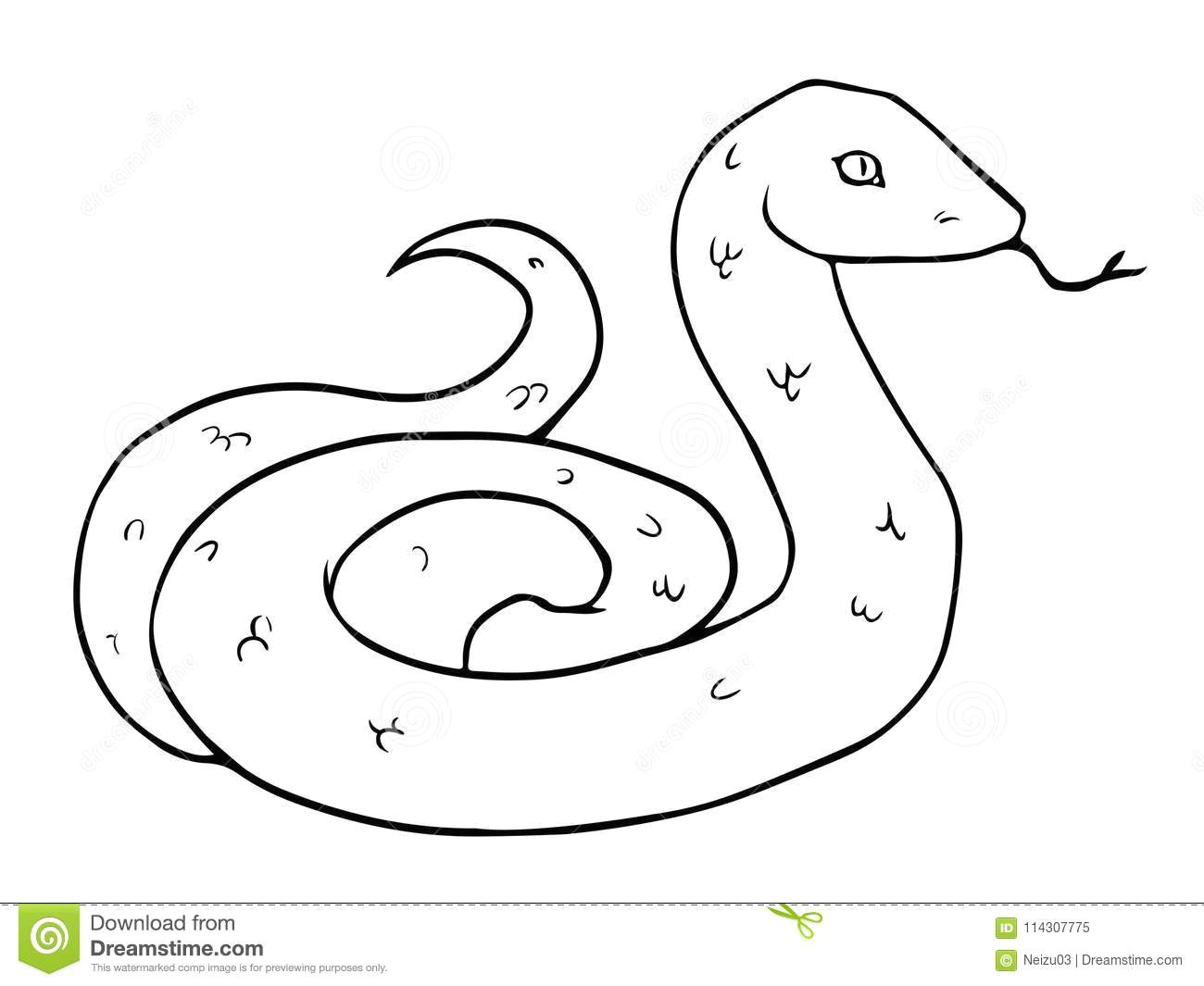 Drawing A Cartoon Snake Cartoon Black and White Illustration Of Snake Stock Illustration