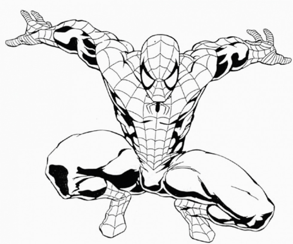 Drawing A Cartoon Spiderman Coloring Cartoon Characters Coloriage De Spiderman Ic Book Coloring