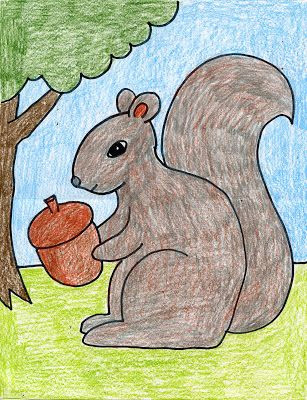 Drawing A Cartoon Squirrel Squirrel Art Done Art Projects Art Art Lessons