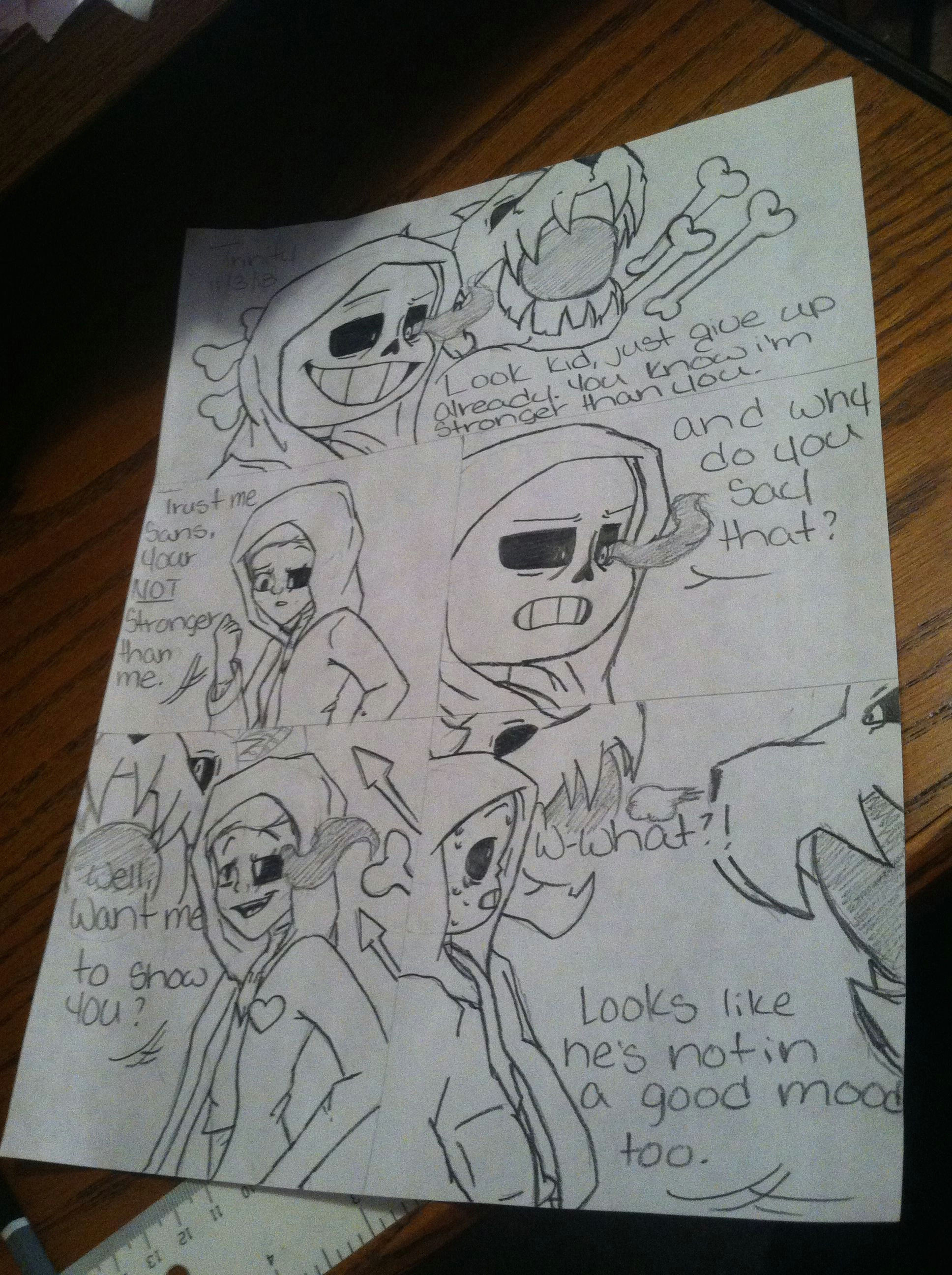 Drawing A Cartoon Strip A Random Comic Strip I Made with Dusttale Sans and My Old Oc if