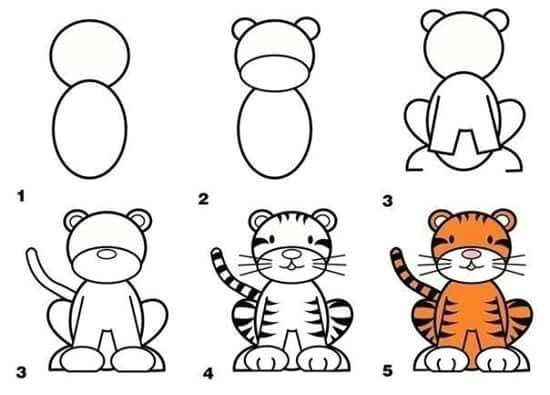 Drawing A Cartoon Tiger How to Draw A Tiger Games Art for Kidos Pinterest Drawings