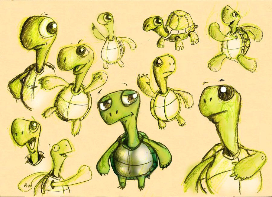 Drawing A Cartoon Turtle Turtle Character by Richard Chin Animal Cartoon Characters In 2019