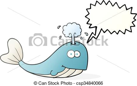 Drawing A Cartoon Whale Freehand Drawn Speech Bubble Cartoon Whale Spouting Water