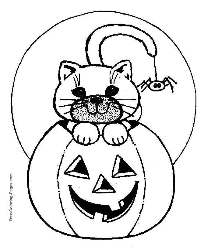 Drawing A Cat Face for Halloween Halloween Coloring Pages Cats Spiders Pumpkins and More Over