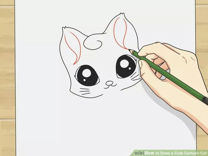 Drawing A Cute Animal Draw A Cute Cartoon Cat Wikihow to Draw Paint Drawings Cat
